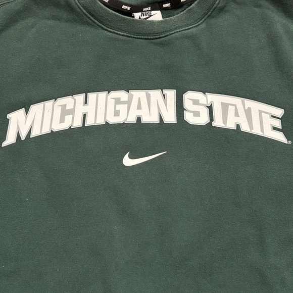 Nike Sweatshirt Michigan State Spartans Center Swoosh Crew Neck Size Small - Picture 2 of 5